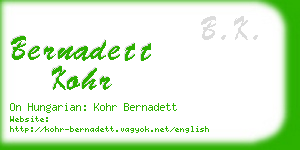 bernadett kohr business card